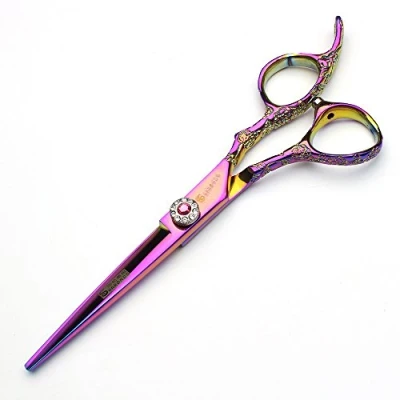 Image of Professional 6/7/8 inch Hairdressing Scissors Japanese 440C Cobalt Alloy Steel Hair Shears for Barbers Cutting Thinning (6 Flat Shear A)