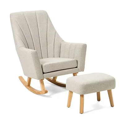 Image of Tutti Bambini Jonah Rocking Chair &amp; Foot Stool Pebble