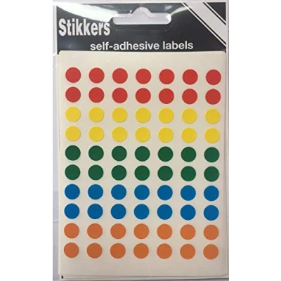 Image of 700 Sticky Coloured Dots Stickers Circles Round Colour Coding Labels 8mm Assorted Colours Easy Peel Self Adhesive