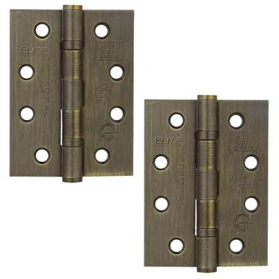 Image of Decoranddecor Door Hinges Internal Fire Rated 4inc / 102mm Ball Bearing Steel Antique Brass 1 Pair