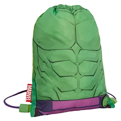 Image of Boys Marvel Hulk Drawstring Gym Bag Avengers Sports Swimming PE Kit Backpack
