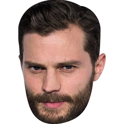 Image of FoxyPrinting Jamie Dornan Beard Celebrity Party Cardboard Face Mask Fancy Dress