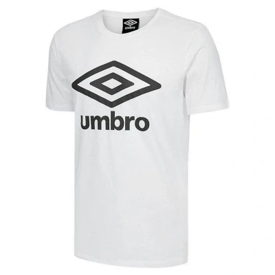 Image of Umbro Men Fw Large Logo Cotton Tee T Shirt Brilliant White, Small