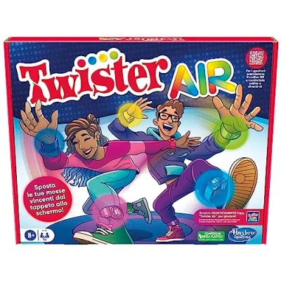 Image of Hasbro Gaming Twister Air Game, Game with Augmented Reality App, Connects to Smart Devices, Active Party Games, Ages 8+
