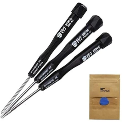 Image of Set of 3 Phillips Screwdrivers PH0 PH00 PH000 with Antislip Plastic Handle Great for iPhone Mobile Phone Laptop PC