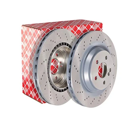 Image of 2304230912, 2304231612, A2304230912, A2304231612 Brake disc FEBI BILSTEIN 43876 Rear Axle 330mm 26mm 5 Hole 112mm perforated/vented Coated High carbon