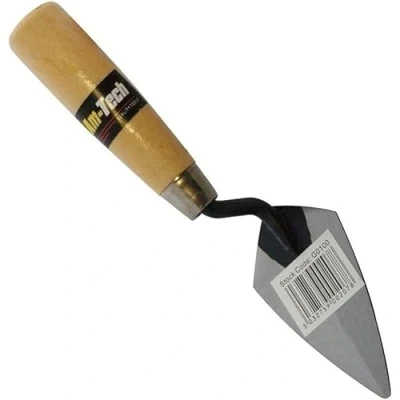 Image of 6&quot; Pointing Trowel Hardened Steel Blade Wooden Grip Handle Lightweight Amtech
