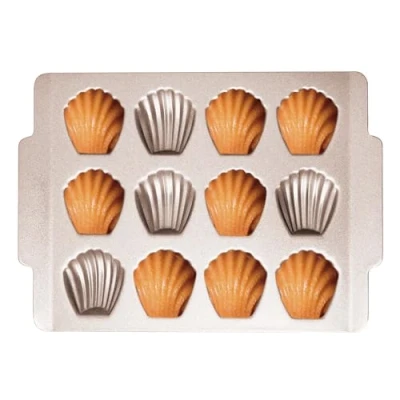 Image of Madeleine Mold Cake Pan Shell Shaped Bread Tin Baking Tray Non Stick Carbon Steel French Pastry 12 Cavity for Oven Chocolate Muffin Brownie Cookie Candy