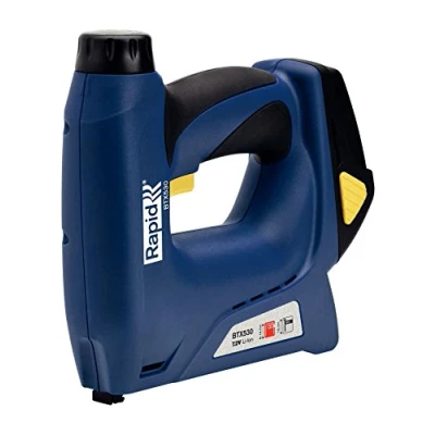 Image of Rapid Electric Staple Gun BTX530 for No. 53 Staples and 8 Brads, Cordless With 1300 Shots per Charge, Adjustable Power, Upholstery Textile, Battery Charger (5000128)