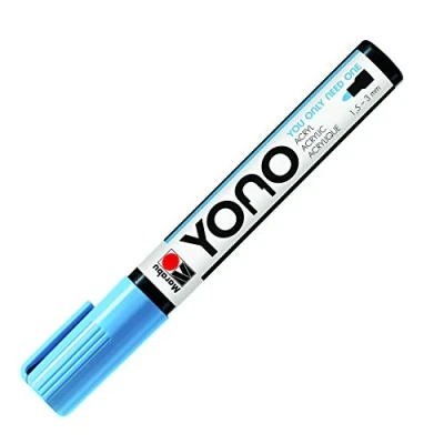 Image of Marabu 12400103256 YONO Marker Pastel Blue 256 Versatile Acrylic Pen with Japanese Bullet Tip 1.5 3 mm, Water Based, Lightfast and Waterproof, for Almost All Surfaces, 1 Stück (1er Pack)
