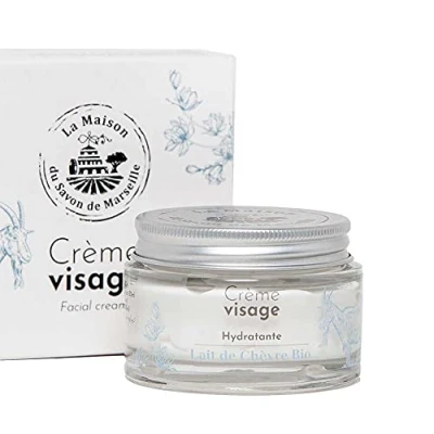 Image of Maison du Savon de Marseille Moisturising Face Cream with Organic Goats Milk and Argan Oil 50ml Pot
