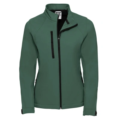 Image of Russell Athletic Womens/Ladies Soft Shell Jacket (Bottle Green) Size 3XL
