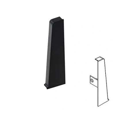 Image of Plastic Skirting Board High Line 2.5m PVC Right End Cap Black Matt M090