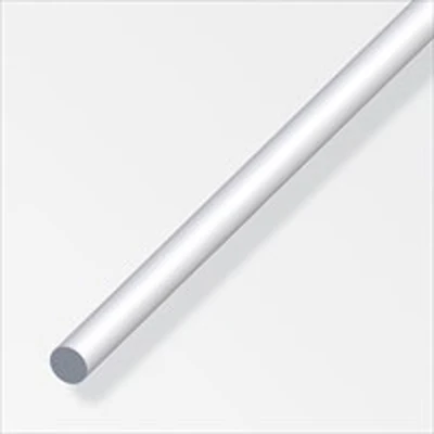 Image of Solid Round Tube 1m x 6mm Diameter Silver Anodised Aluminium