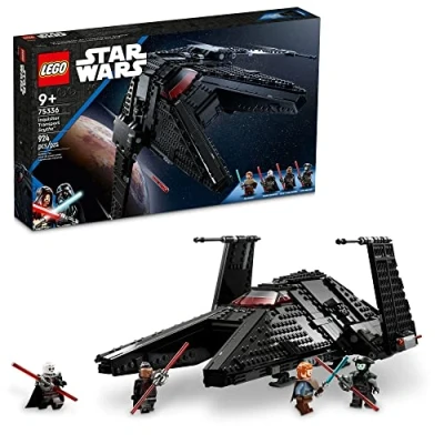 Image of LEGO Star Wars Inquisitor Transport Scythe 75336 Buildable Toy Starship, OBI Wan Kenobi Set, Ben Minifigure with Blue and Double Bladed Red Lightsabers
