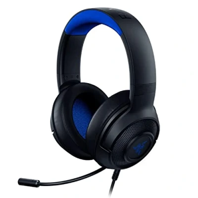 Image of Razer Kraken X for Console Wired Gaming Headset (Bendable Cardiod Microphone, Custom Tuned 40 mm Drivers, 3.5 Connection, Oval Ear Cushions, Adjustable Headband) Black Blue