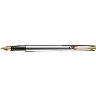 Image of Diplomat Rollerball Pen Traveller Stainless Steel Gold F/Writing And Correction Products/Colour Steel/Gold/Thickness Line (mm) M