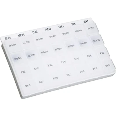 Image of Week Day Multi Pill Dispenser. Ideal for People who take Large Numbers of Tablets Throughout the at Regular Intervals.