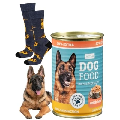 Image of soxo Dog Food Socks Men Funny Women Gifts Mens Cotton Sock Ladies Gift Men&#039;s Presents 2.5 6.5 German Shepherd