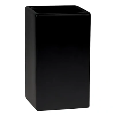 Image of Spirella Quadro Ceramic Toothbrush Holder 6.5 x 10.5 cm Matte Black