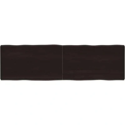 Image of vidaXL Table Top Dark Brown 140x40x(2 4) cm Treated Solid Wood Live Edge