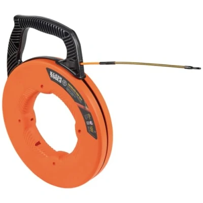Image of Fish Tape, Fiberglass Wire Puller with Spiral Steel Leader, Optimized Housing and Handle, 30.5 m Klein Tools 56351