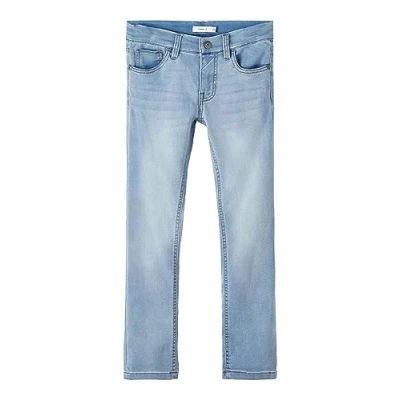 Image of NAME IT Boy&#039;s Nkmtheo Xslim SWE Jeans 3113 Th Noos, Light Blue Bleached Denim, 10 Years