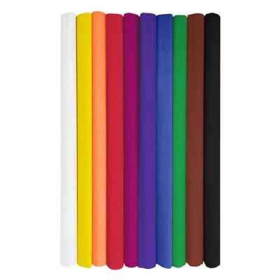 Image of Interdruk Crepe Paper Rolls for Kids, DIY and Decorations Pack of 10 Reels (50cm x 200cm, 28g/m2) Colours Assorted
