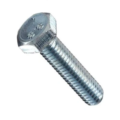 Image of Pack Of 4 M8 x 25mm Steel BZP Hex Head Bolts Set Screws