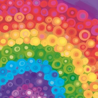 Image of 20 Napkins Rainbow Pattern in Colourful Watercolour Colours as Table Decoration Paper with Motif Also for Decoupage and 33 x cm