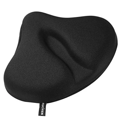Image of FUCNEN 26(L)*32CM(W) Gel Saddle Cover Padded Large &amp; Wide Bicycle Pad Road Spinning Stationary Exercise Fitness Bike Seat Cushion Comfortable Soft Construction for Indoor Cycling