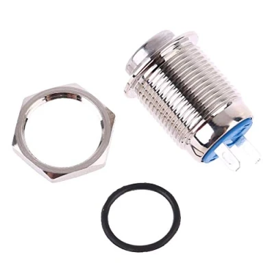 Image of 12mm Waterproof High Round Metal Momentary Push Button Screw Terminals