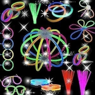 Image of GILORRA 206 Pcs Glowsticks Bulk Party Favours 8&quot; Glow In The Dark Supplies, Light Sticks for Neon Necklaces And Bracelets Adults Kids (100 with 106 Connectors)