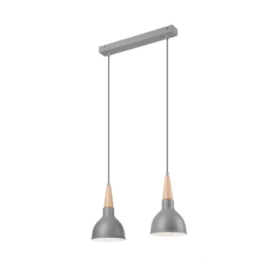 Image of Francesca Bar Pendant Ceiling Light Silver, 2x E27