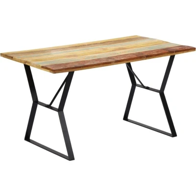 Image of vidaXL Dining Table 140x80x76 cm Solid Reclaimed Wood