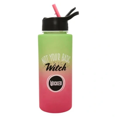 Image of Wicked Universal Pictures 1L Water Bottle with Straw By Polar Gear Official Merchandise Gifts Adult and Kids Bottles Movie 1 Litre Time Markings