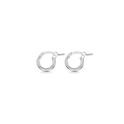 Image of Amberta® 925 Sterling Silver Fine Circle Hinged Hoops Round Creole Sleeper Earrings Diameter Size: 7 10 15 20 25 35 45 55 mm (7mm)