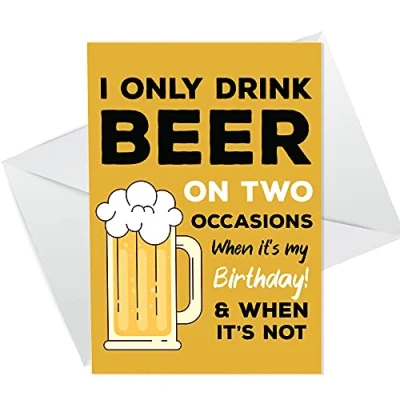 Image of RED OCEAN Beer Birthday Card Funny For Him Dad Brother Uncle Friend Pub Garden