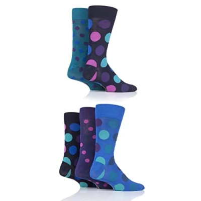 Image of 5 Pair Jewel Polka Dot Bamboo Socks Men&#039;s 7 11 Mens SOCKSHOP