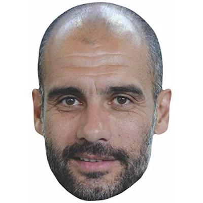 Image of STAR CUTOUTS SMP442 Pep Guardiola 8 Cardboard Face Talking Point for Parties Use as Masks, Decorations Birthdays, Solid, Multicolour, 25 x 5 cm