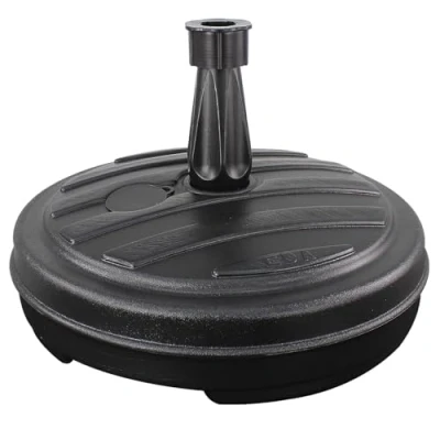 Image of Parasol Umbrella Base Stand Sand Water Plastic Pole Garden Beach Patio Sun Shade (1 x Black)