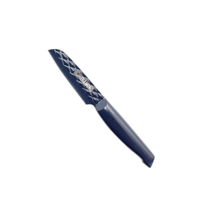 Image of Blue Diamond Sharp Stone Nonstick Stainless Steel Cutlery, 9 cm Pairing Knife with Cover, Japanese Knife, Texture Blade, Dishwasher Safe Knives,