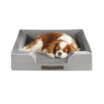 Image of Codi Medium Memory Foam Layer Dog Bed, Washable Orthopedic Bed Couch with Removable Zipper Cover, Waterproof Sofa Grey