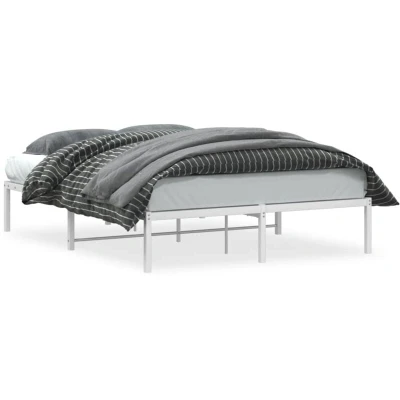 Image of vidaXL Metal Bed Frame without Mattress White 140x190cm