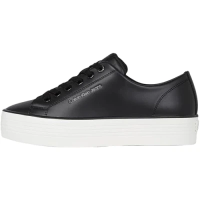 Image of Calvin Klein Jeans BOLD Trainers, Women&#039;s, Size: 7, Black/bright white Leather