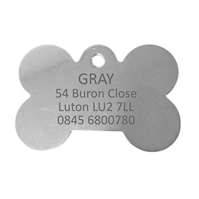Image of BWM Stainless Steel Personalized Pet ID Tags Dog Tag for Pets Laser Engraved &amp; Personalised Dogs Cats Durable, Strong Deeply Small, Bone