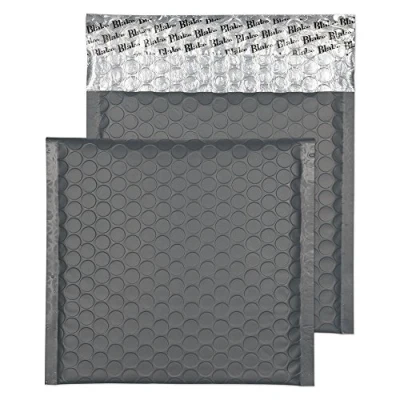 Image of Blake Purely Packaging CD 165 x mm Matt Metallic Padded Bubble Envelopes Peel &amp; Seal (MTGG165) Graphite Grey Pack of 100