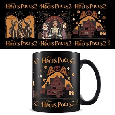 Image of Pyramid International Disney Hocus Pocus 2 Black Mug in Presentation Gift Box (Be Your Own Kind of Magic Design) 11oz Ceramic Coffee Mug. Two Witch Official Merchandise
