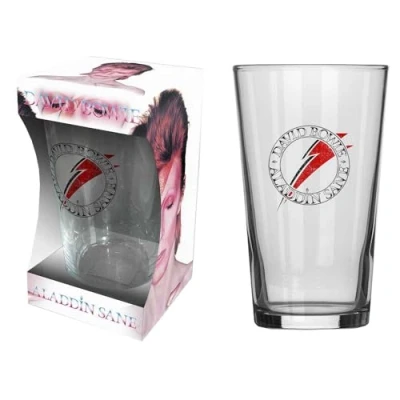 Image of David Bowie Beer Glass Aladdin Sane Boxed One Size