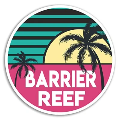 Image of 2 x 10cm Barrier Reef Vinyl Stickers Australia Sticker Laptop Luggage #18201 (10cm Wide)